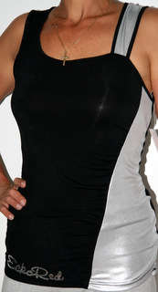 EckoRed -  Black and Metalic Silver Tank Top -  Size - Medium