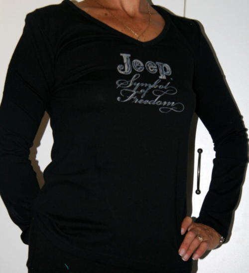 Jeep -  Long sleeved  Black Tee with silver logo - size  Small