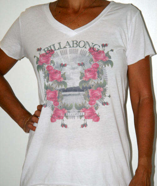 Billabong - White Rose Tee Shirt - Size 6
