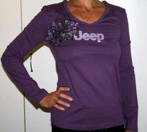 Jeep - Long sleeved Purple Tee, with silver logo - size Xtra Large