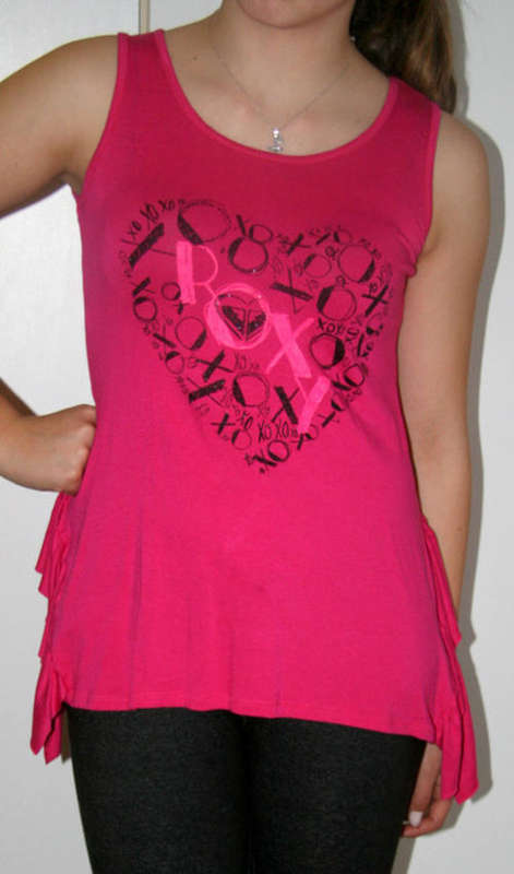 Roxy Girl - Cerise Frilled Tee Shirt - size 11/12