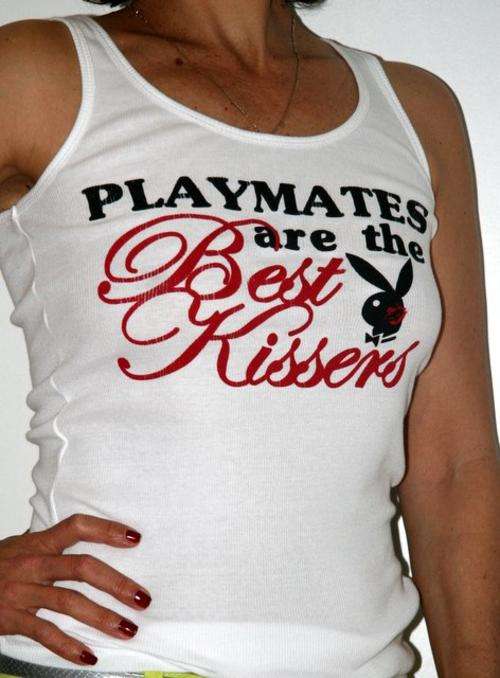 Playboy - White "Kissers" Tank Top - Size medium