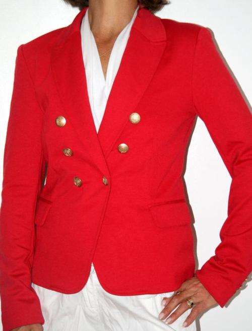 Kelso - Brilliant Red Pink Double Breasted Blazer - size 10