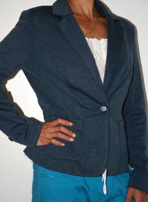 Petite by Kelso - Denim look Lined Casual Jacket  - size 14 Petite