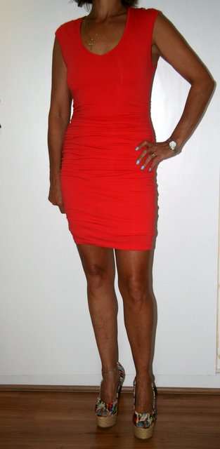 Guess - Coral Ruched Cocktail Dress  - Size Small
