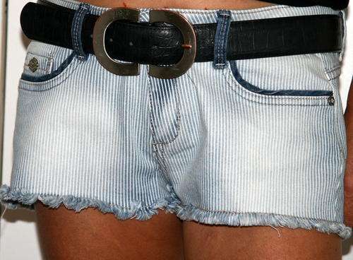 Sissy Boy - Blue Stripped Demin Frayed Shorts - Size 14 (32")