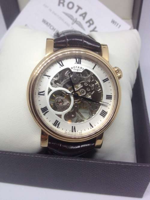 Rotary Men's Skeleton Mechanical Watch Read authorised dealer of Rotary