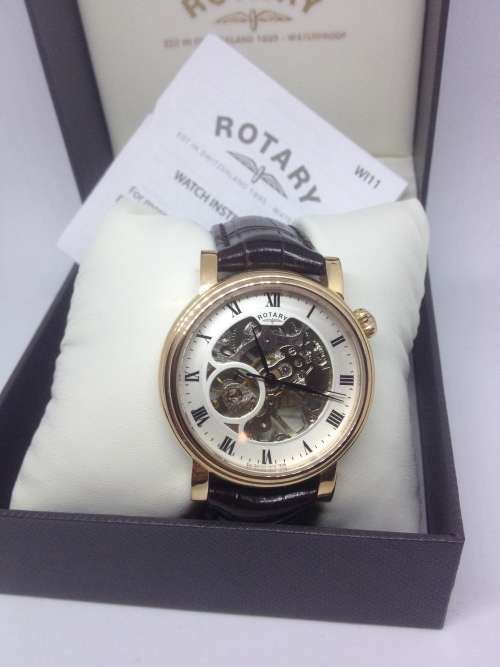 Rotary Men's Skeleton Mechanical Watch Read authorised dealer of Rotary
