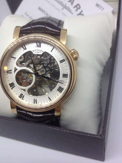 Rotary Men's Skeleton Mechanical Watch Read authorised dealer of Rotary