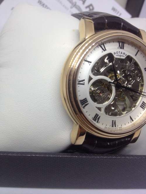 Rotary Men's Skeleton Mechanical Watch Read authorised dealer of Rotary