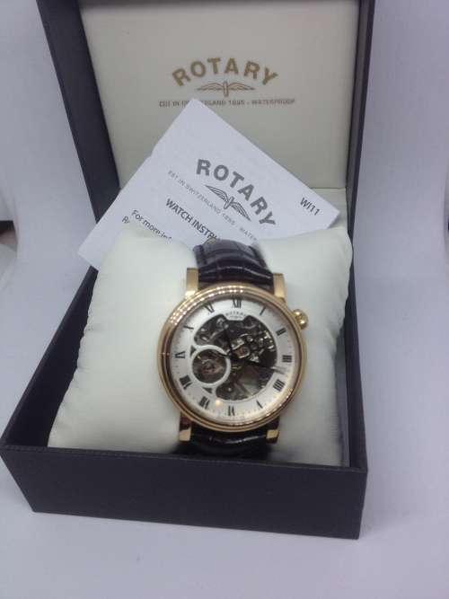 Rotary Men's Skeleton Mechanical Watch Read authorised dealer of Rotary