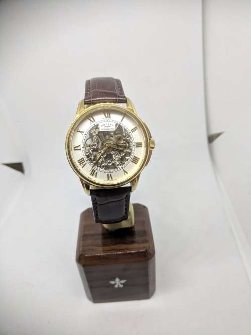 Rotary Mens Silver Tone Steel Skeleton AUTOMATIC Watch GS03862/01