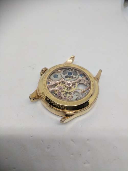 Skeleton Rotary Vintage Skeleton  Gold Mechanical Men's Watch