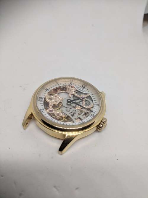 Skeleton Rotary Vintage Skeleton  Gold Mechanical Men's Watch