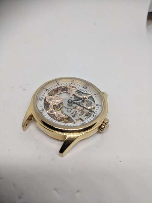 Skeleton Rotary Vintage Skeleton  Gold Mechanical Men's Watch