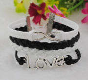 Infinity Fashion Leather Charm Baracelet
