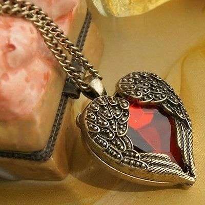 Heart Shape Red Rhinestone Necklace