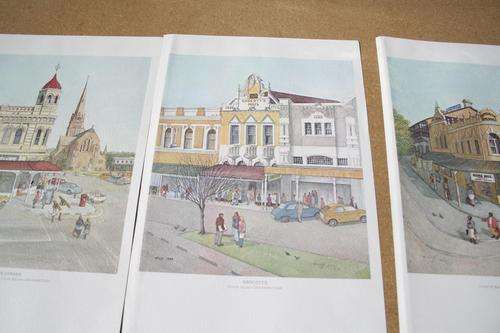 3 signed prints of Grahams Town 437/850 - Willy Howard Swan Sandton