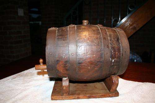 A very old sherry barrel - iron bands - I have sold many but this one is special