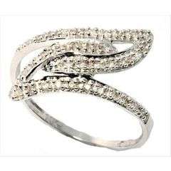 9KT WHITE GOLD WITH 38 GENUINE DIAMONDS FINE & DELICATE RING