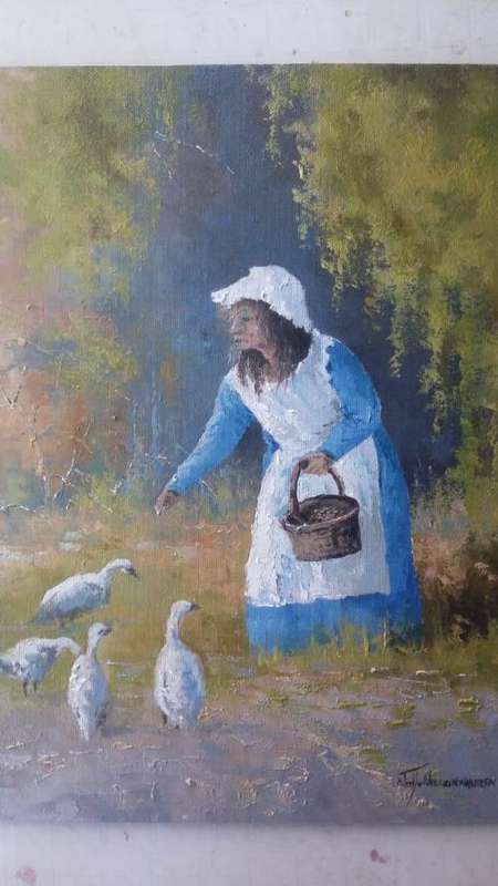 Niel janse van NIevenhuizen SIGNED oil on canvas on board 25 x 35 cm