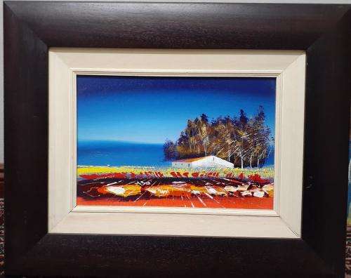 JAQUES OIL ON CANVAS LAID DOWN ON BOARD 38 X 25.5 CM