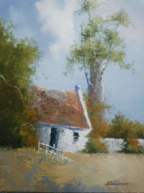 Neil janse van NIevenhuizen SIGNED oil on canvas on board 25 x 35 cm