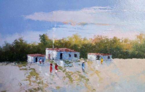 Neil janse van NIevenhuizen SIGNED oil on canvas on board 35 x 25 CM