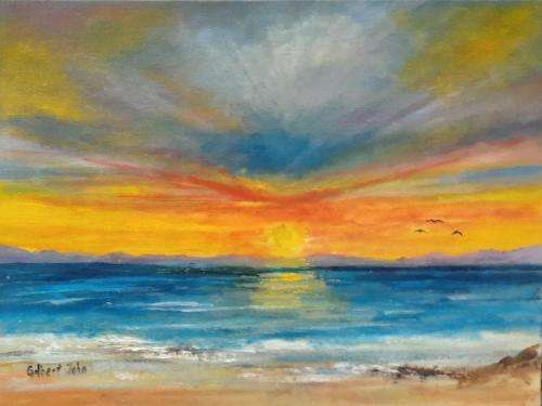 GILBERT JOHN KIRKWOOD OIL ON ARTIST CANVAS PANEL 40.5 X 30.5