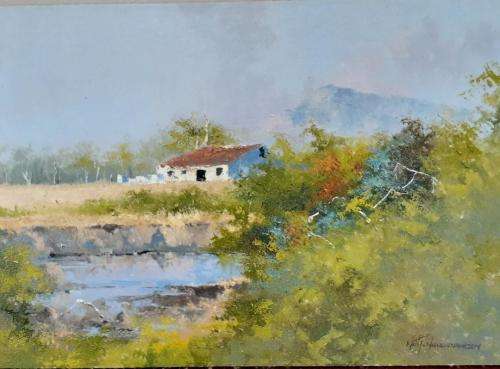 Neil janse van NIevenhuizen SIGNED oil on canvas on board 35 x 25 cm