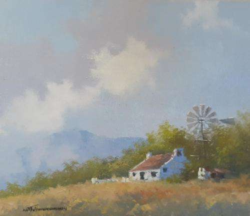 Neil janse van NIevenhuizen SIGNED oil on canvas on board 30.5 x 25 cm
