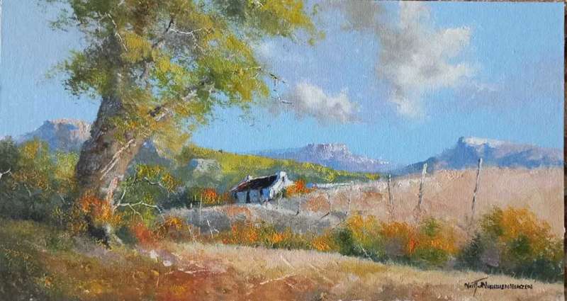 Neil janse  Van Nieuwenhuizen Oil on Canvas on Board 45 X 25 CM UNFRAMED