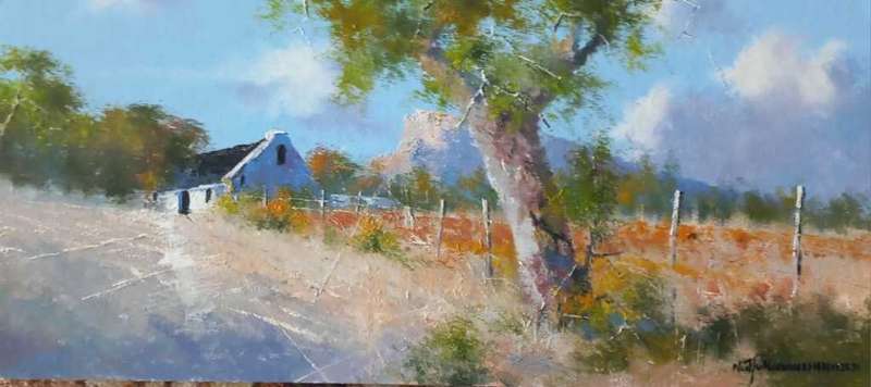 Neil janse  Van Nieuwenhuizen Oil on Canvas on Board 50 X 23 CM