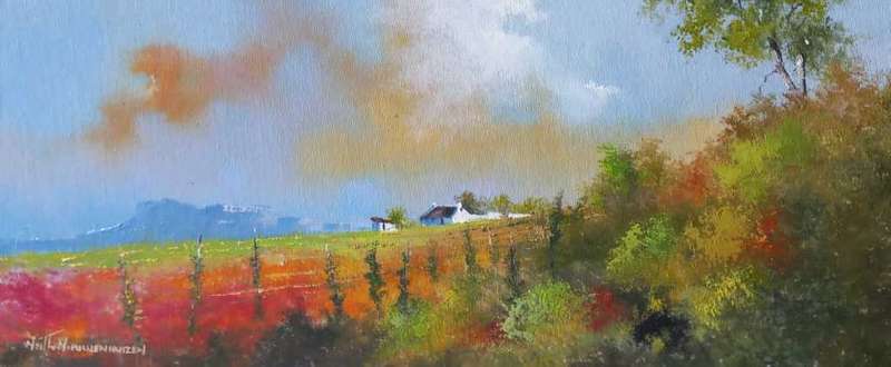 Neil janse  Van Nieuwenhuizen Oil on Canvas on Board 55 X 24 CM