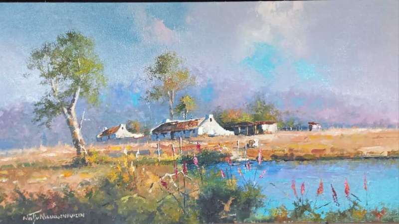 Neil janse  Van Nieuwenhuizen Oil on Canvas on Board 55 x 30 CM
