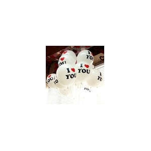 White "I Love You" Balloons (5 per Pack)