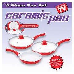 *** NEW ARRIVAL *** 5 PIECE CERAMIC PAN SET  -  AS SEEN ON TV!
