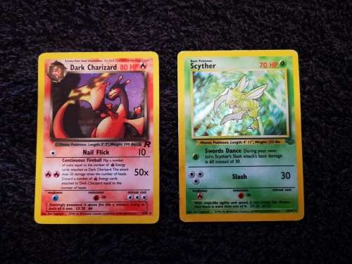 DARK CHARIZARD HOLO and SCYTHER HOLO POKEMON CARDS