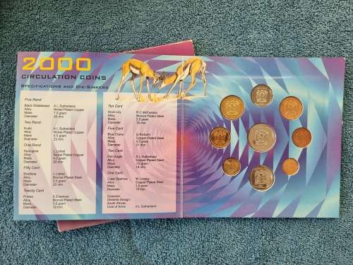 Uncirculated 2000 south african coins in sleeve