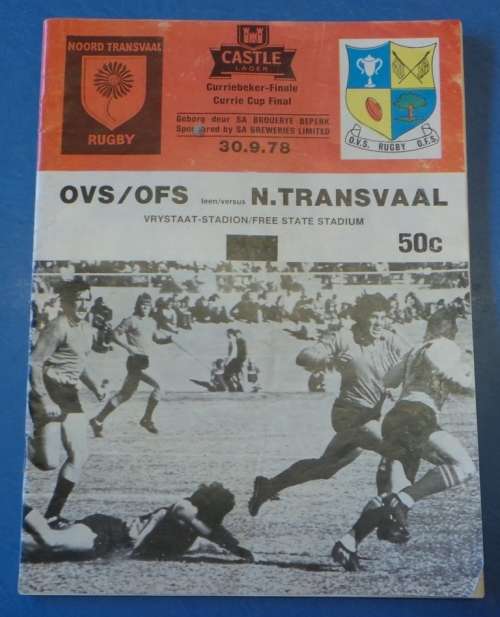 CURRIE CUP FINAL - 1978 - OFS vs N. TRANSVAAL
