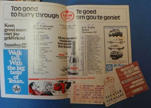 1982 SA RUGBY BOARD PRESIDENT'S INVITATION TEAM VS SA RUGBY BOARD OVERSEAS INVITATION TEAM