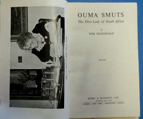 SIGNATURE JAN SMUTS IN BOOK OUMA SMUTS