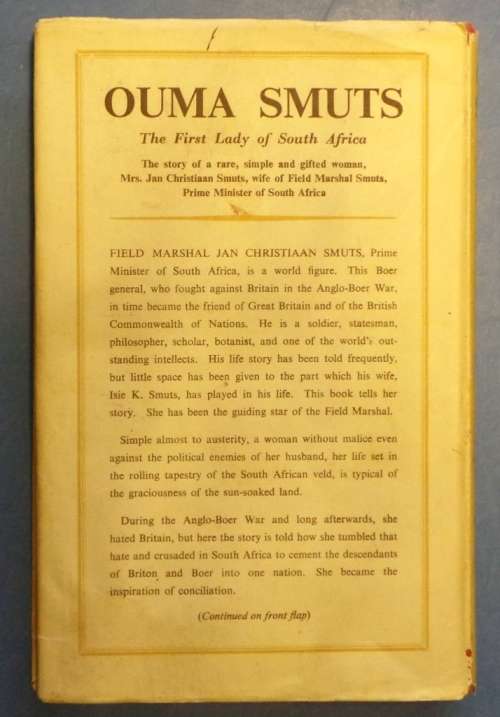 SIGNATURE JAN SMUTS IN BOOK OUMA SMUTS