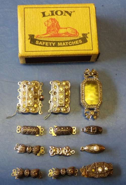VINTAGE SILVER AND OTHER NECKLACE CLASPS