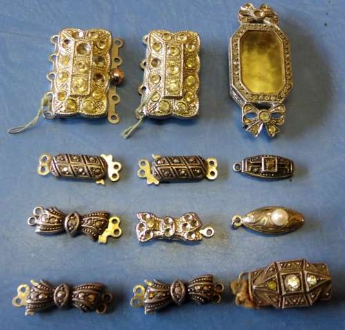 VINTAGE SILVER AND OTHER NECKLACE CLASPS