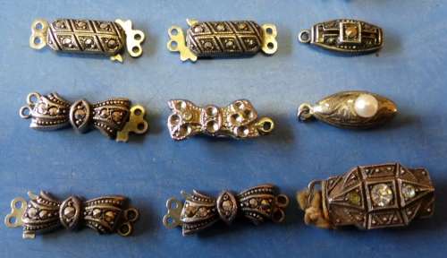 VINTAGE SILVER AND OTHER NECKLACE CLASPS