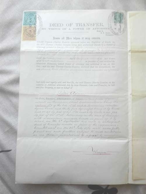 CAPE HOPE REVENUES ON DEED - THOMAS CHARLES SCANLEN