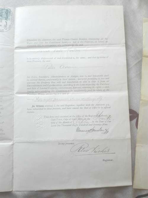 CAPE HOPE REVENUES ON DEED - THOMAS CHARLES SCANLEN