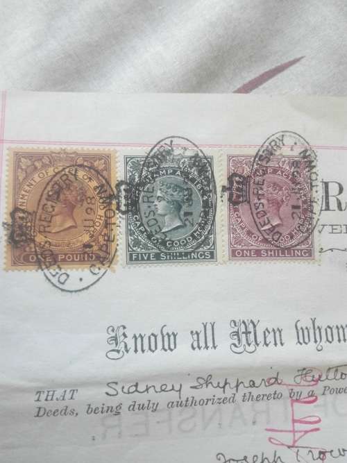 CAPE HOPE REVENUES ON DEED - 1898