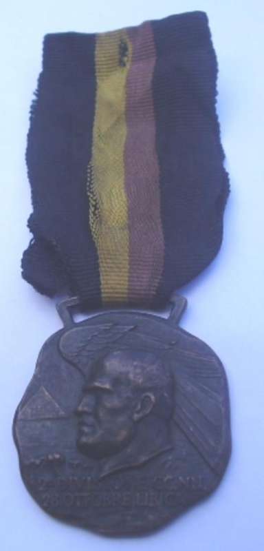 ITALIAN FASCIST BLACK SHIRTS MEDAL ** 2ND DIVISION CC.NN. ** 28 OTTOBRE LIBICA